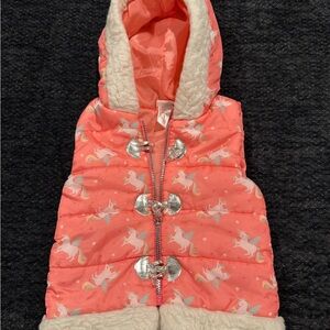 Girls Pink Unicorn Hooded Vest Little Lass size 5